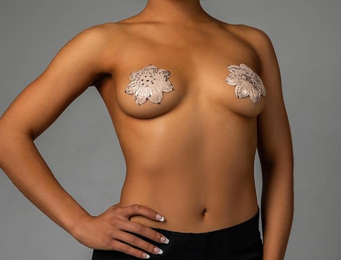 Copy of Blissidys | Athens Designer Floral Nipple Covers | Reusable Premium Nipple Covers | Silicone Adhesive Breast Petals Blissidys