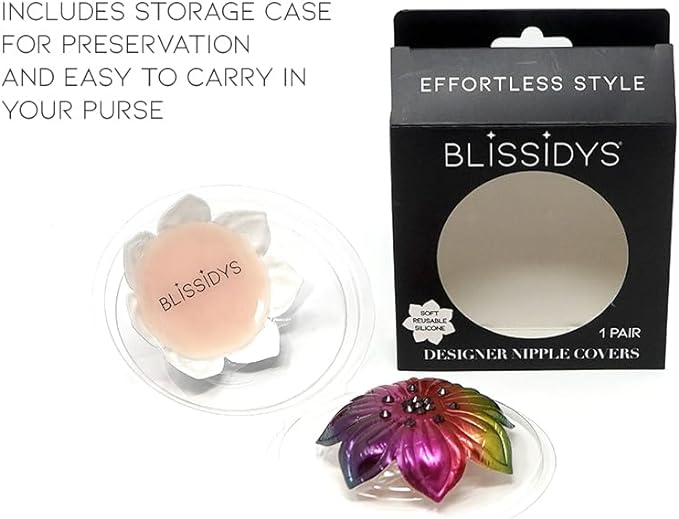 Copy of Blissidys | Key West Designer Floral Nipple Covers | Reusable Premium Nipple Covers | Silicone Adhesive Breast Petals blissidys