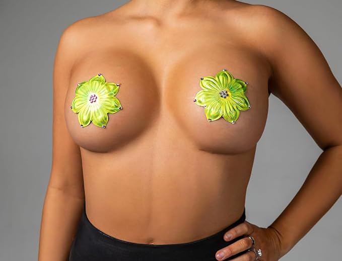 Copy of Blissidys | Miami Designer Floral Nipple Covers | Reusable Premium Nipple Covers | Silicone Adhesive Breast Petals blissidys