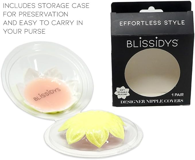 Blissidys | Venice Neon Designer Floral Nipple Covers | Reusable | Blacklight Reactive And Glow in Dark blissidys