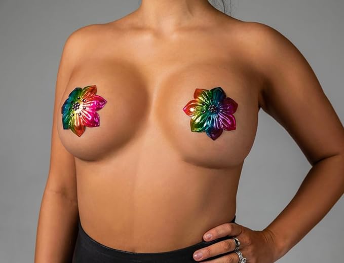 Copy of Blissidys | Key West Designer Floral Nipple Covers | Reusable Premium Nipple Covers | Silicone Adhesive Breast Petals blissidys