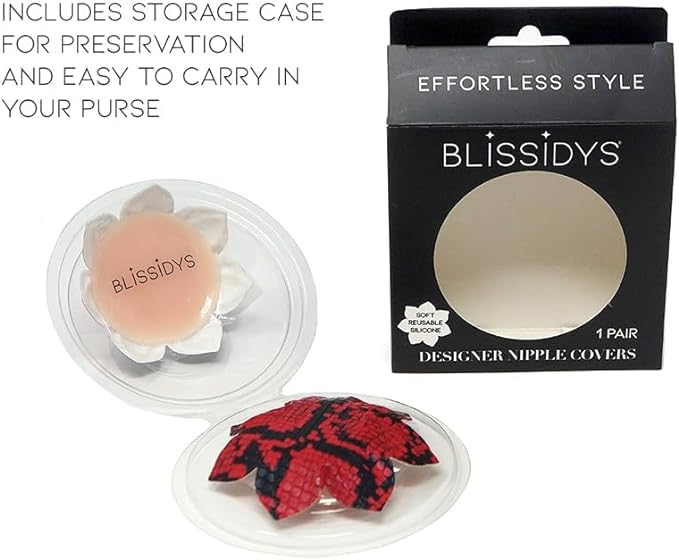 Blissidys | South Beach Designer Floral Nipple Covers | Reusable Premium Nipple Covers | Silicone Adhesive Breast Petals blissidys